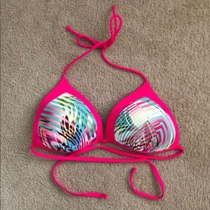 Striped Leaves Bikini Top